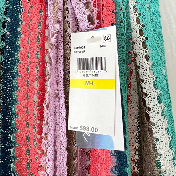 Isabella Rose NWT Toulouse Long High Slit Skirt Swim Cover Up Crochet Size M/L - Picture 8 of 10